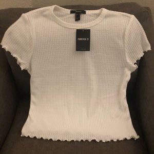 Forever 21 White Waffle Tee